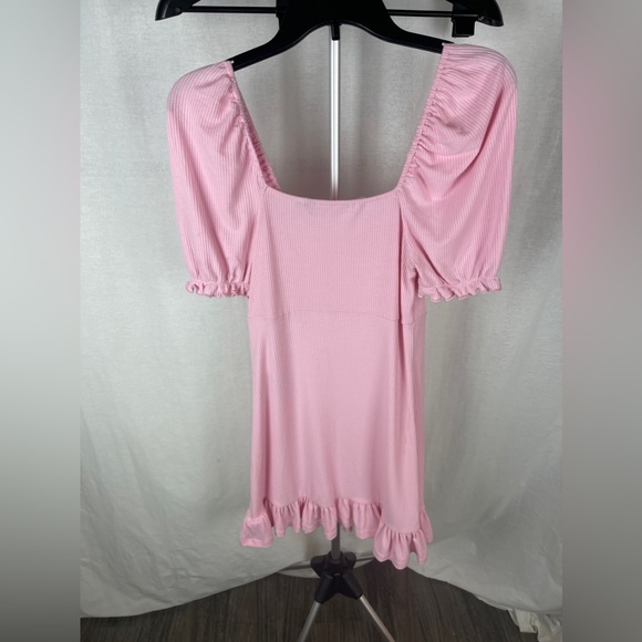 VERO MODA Pink Aria Puff Sleeve Minidress Size Medium NWT - Picture 8 of 10
